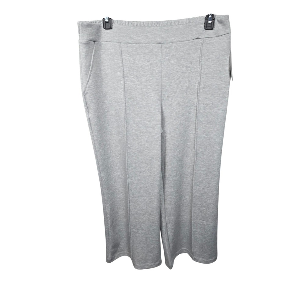 Scoop Women XL Heather‎ Grey Scuba Pant Lounge Athleisure Wide Leg NWT